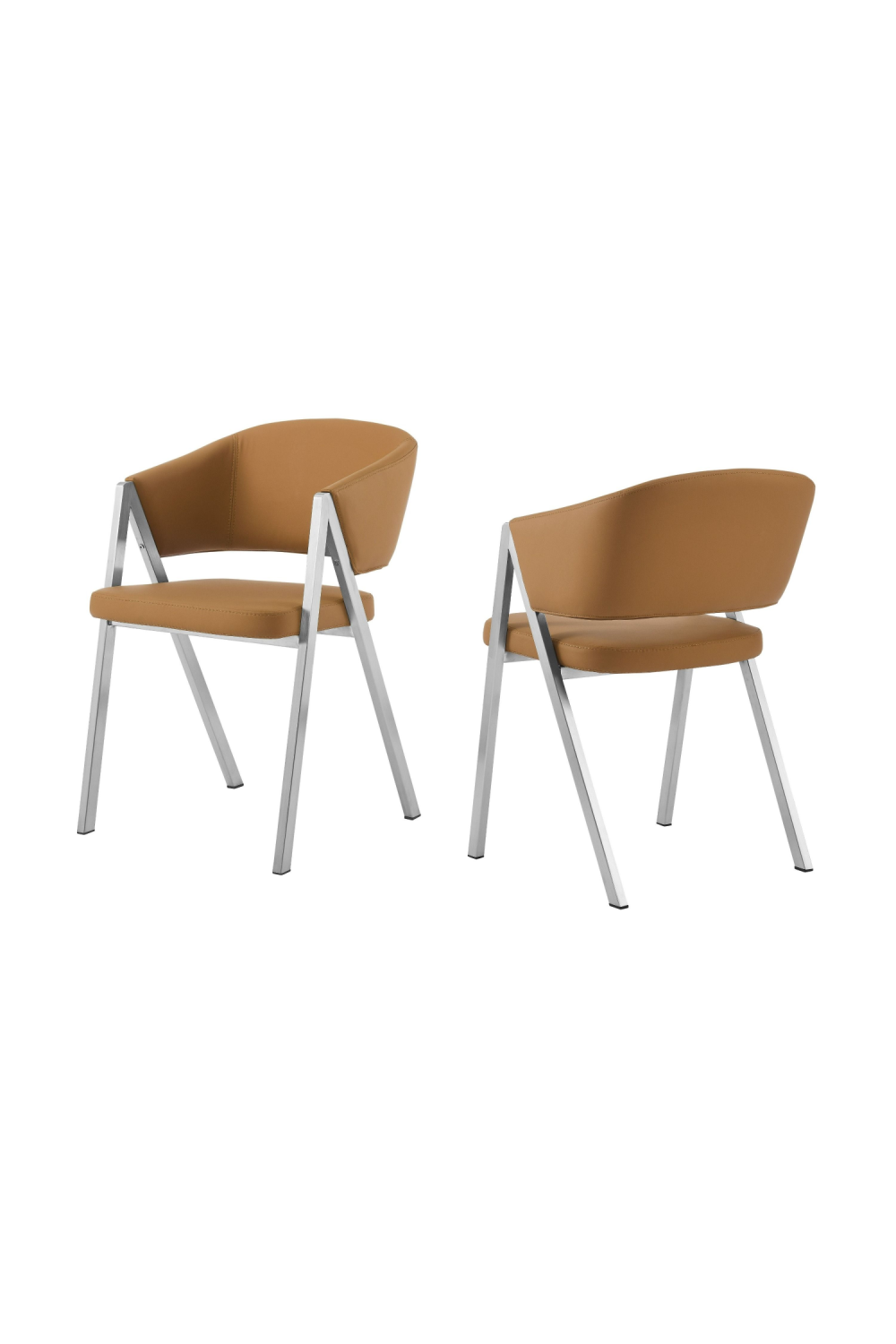   Curved Vegan Leather Dining Chairs (2) | Oroa.com
