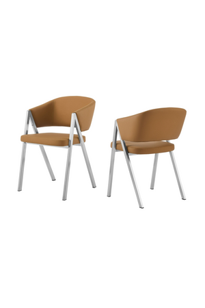  Curved Vegan Leather Dining Chairs (2) | Oroa.com