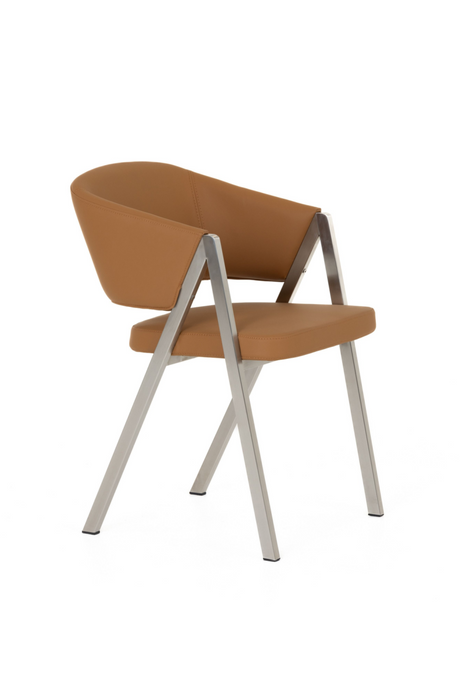   Curved Vegan Leather Dining Chairs (2) | Oroa.com