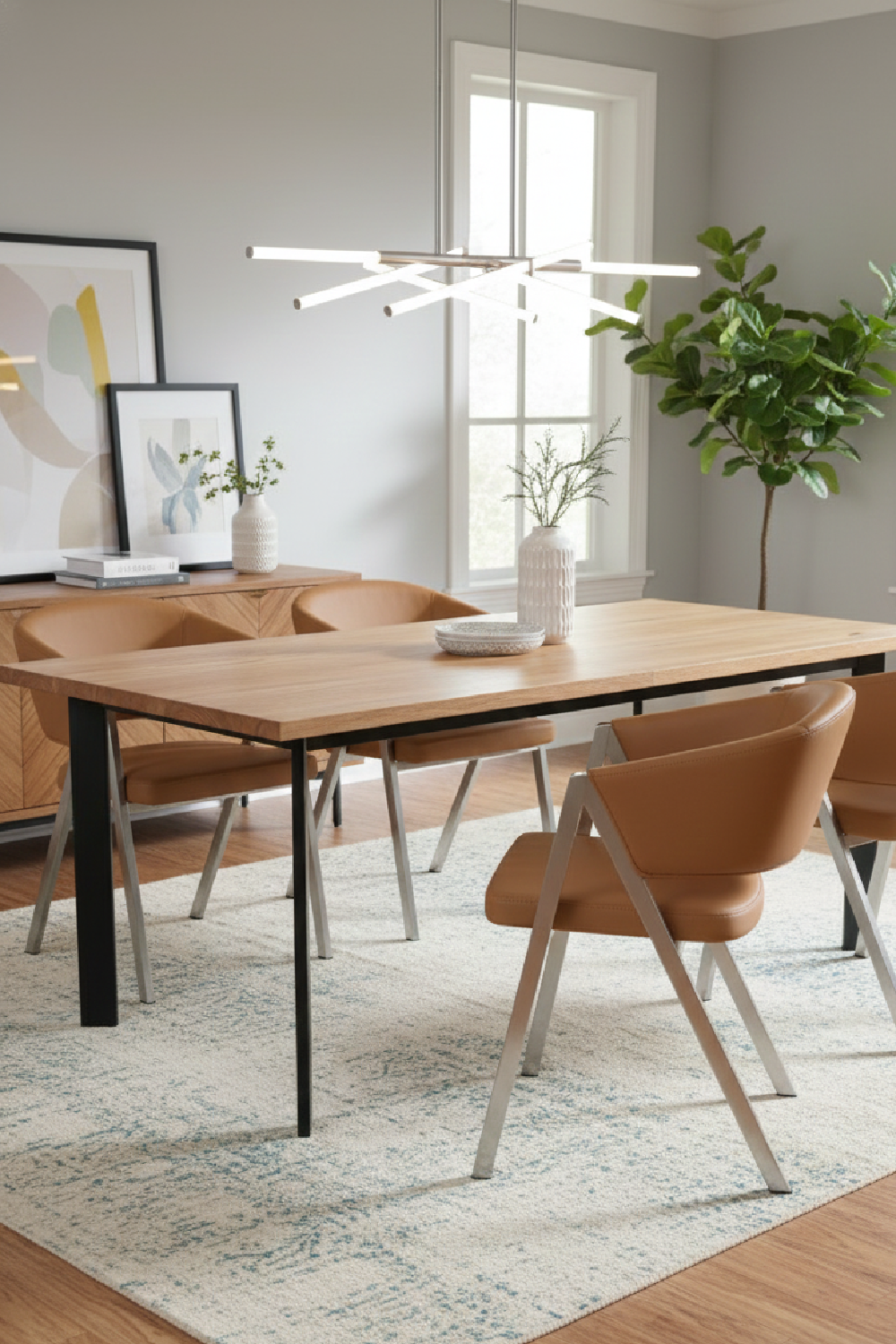   Curved Vegan Leather Dining Chairs (2) | Oroa.com