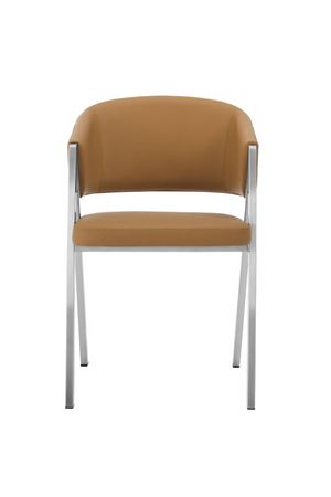   Curved Vegan Leather Dining Chairs (2) | Oroa.com