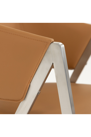   Curved Vegan Leather Dining Chairs (2) | Oroa.com