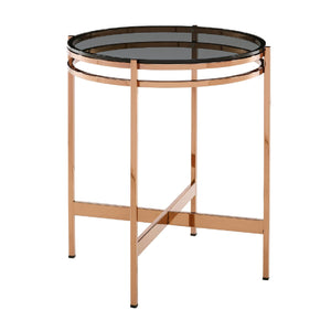   Smoked Glass Round End Table | Oroa.com