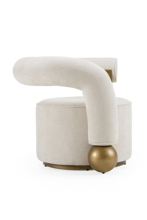   Antique Brass Beige Accent Chair | Oroa.com