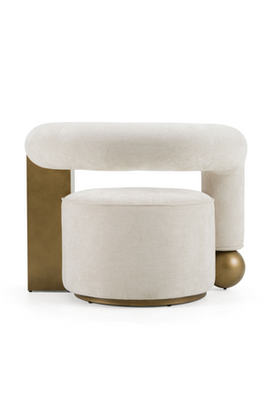   Antique Brass Beige Accent Chair | Oroa.com
