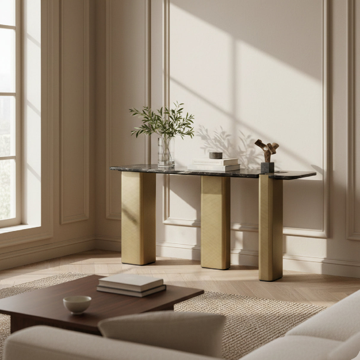   Black Marble Console Table | Oroa.com