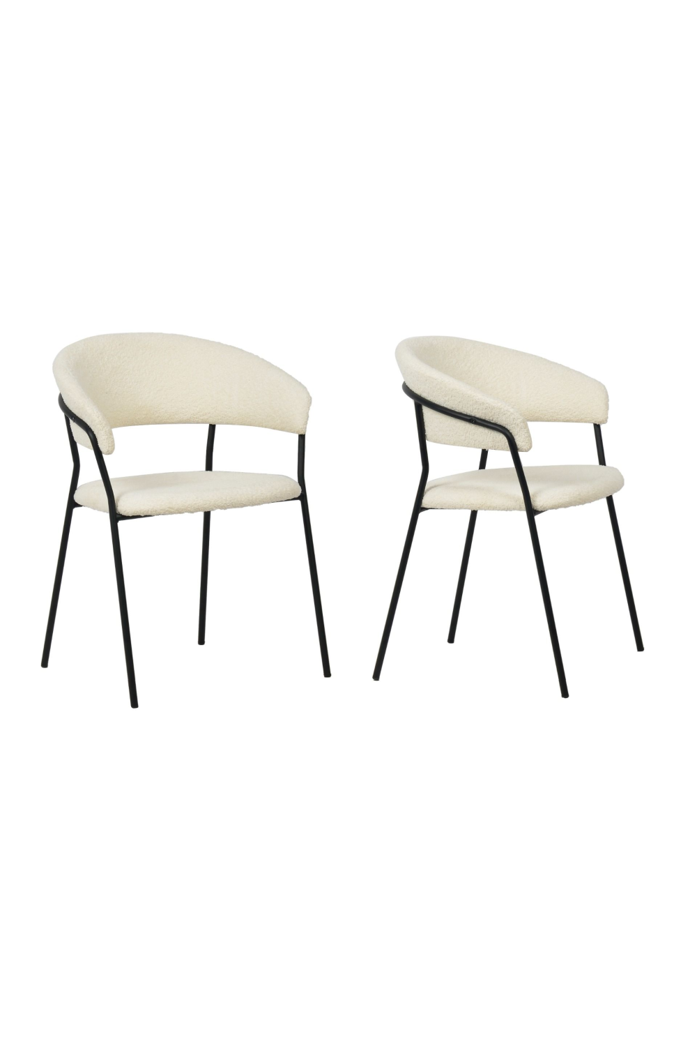   White Curved Dining Chairs (2) | Oroa.com