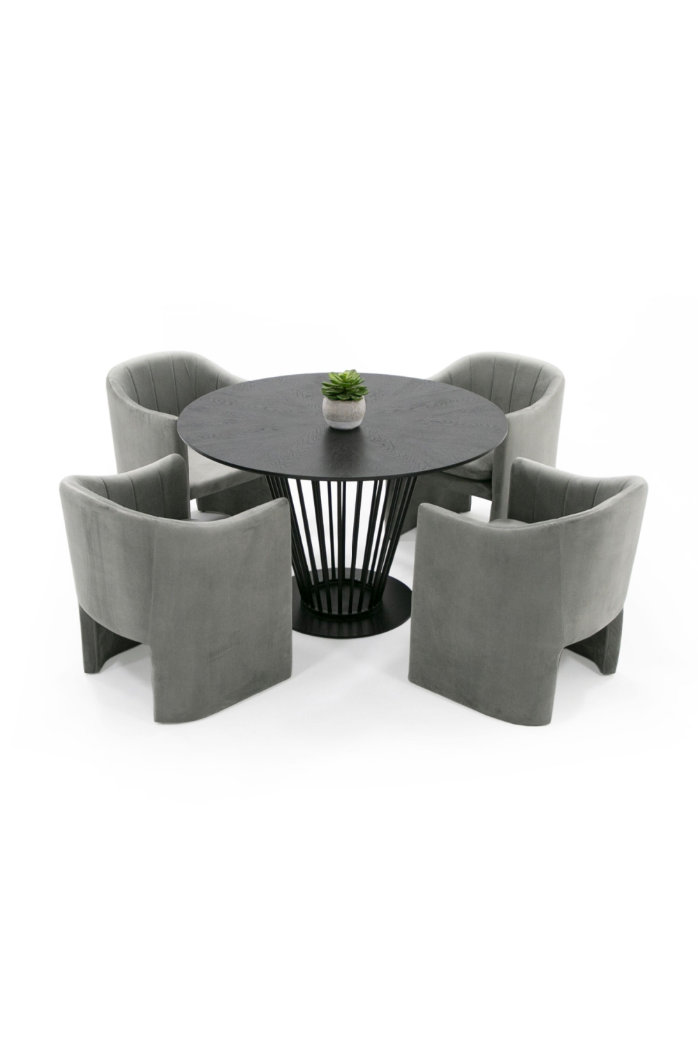   Black Oak Round Dining Table | Oroa.com