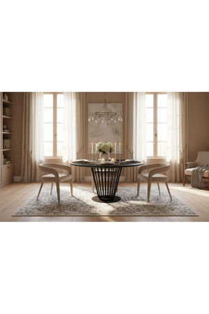   Black Oak Round Dining Table | Oroa.com