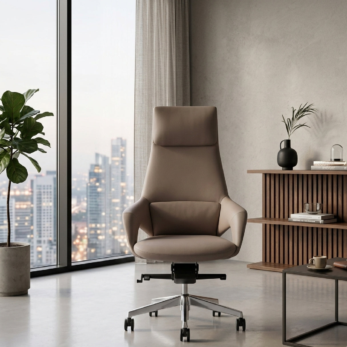   High-Back Leather Office Chair | Oroa.com