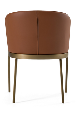   Curved Brown Leather Dining Chair | Oroa.com