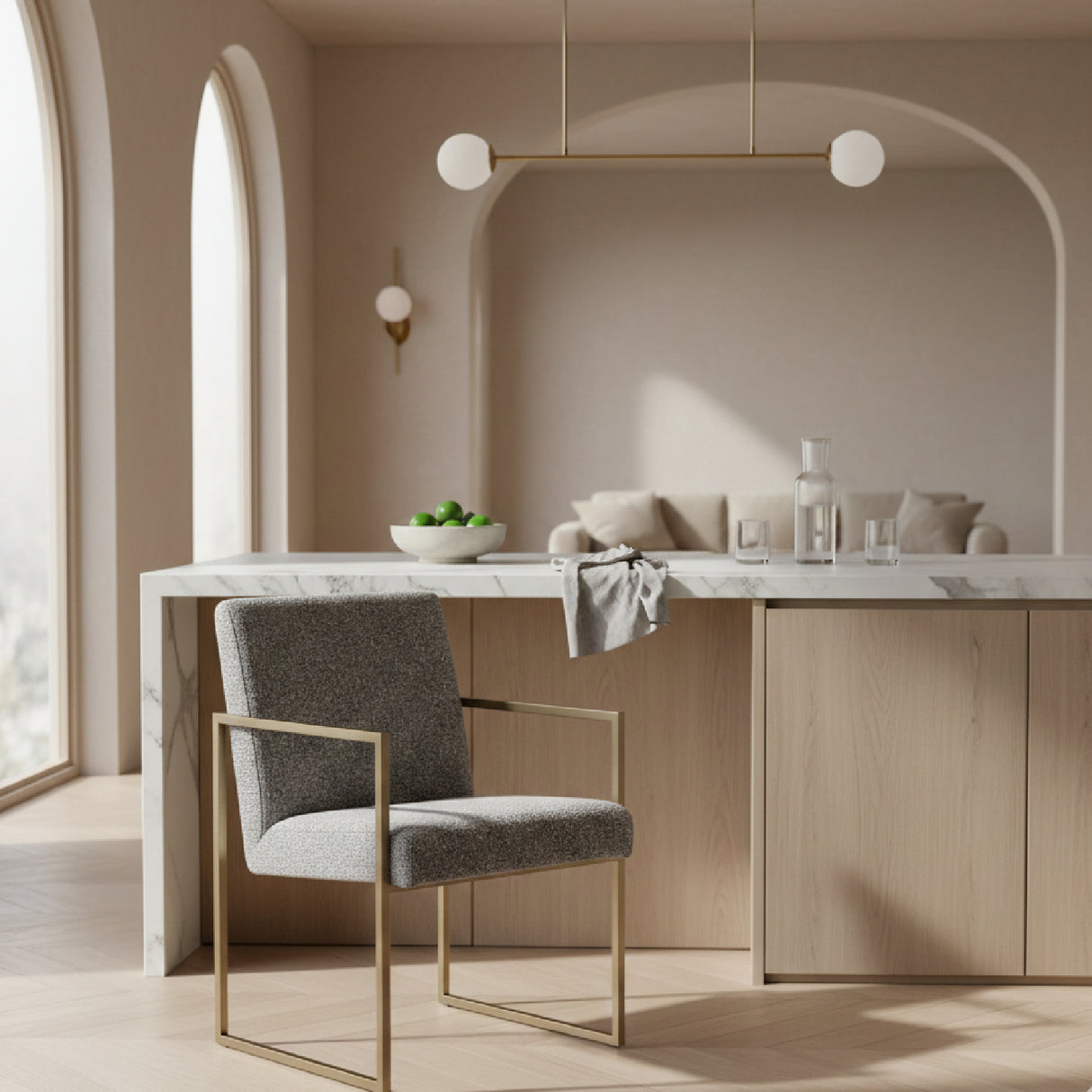   Gray Fabric Counter Chair | Oroa.com
