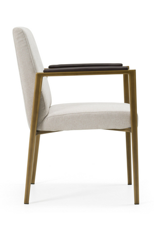   Brass Framed White Dining Chair | Oroa.com