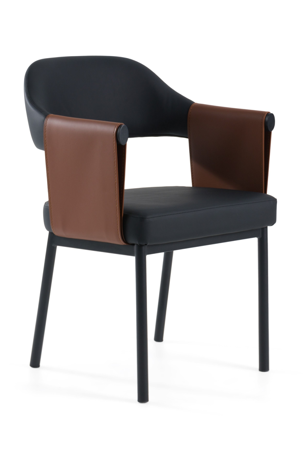   Black Vegan Leather Dining Chair | Oroa.com