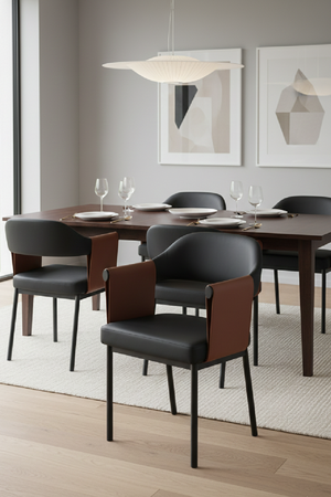  Black Vegan Leather Dining Chair | Oroa.com