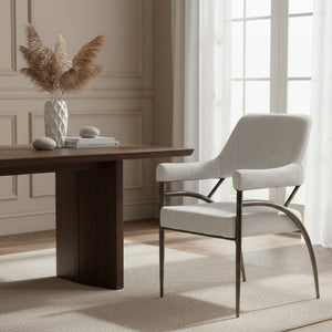   Bronze Framed White Dining Chair | Oroa.com