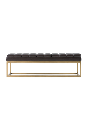   Brown Vegan Leather Dining Bench | Oroa.com