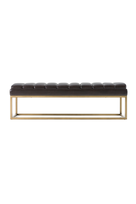   Brown Vegan Leather Dining Bench | Oroa.com