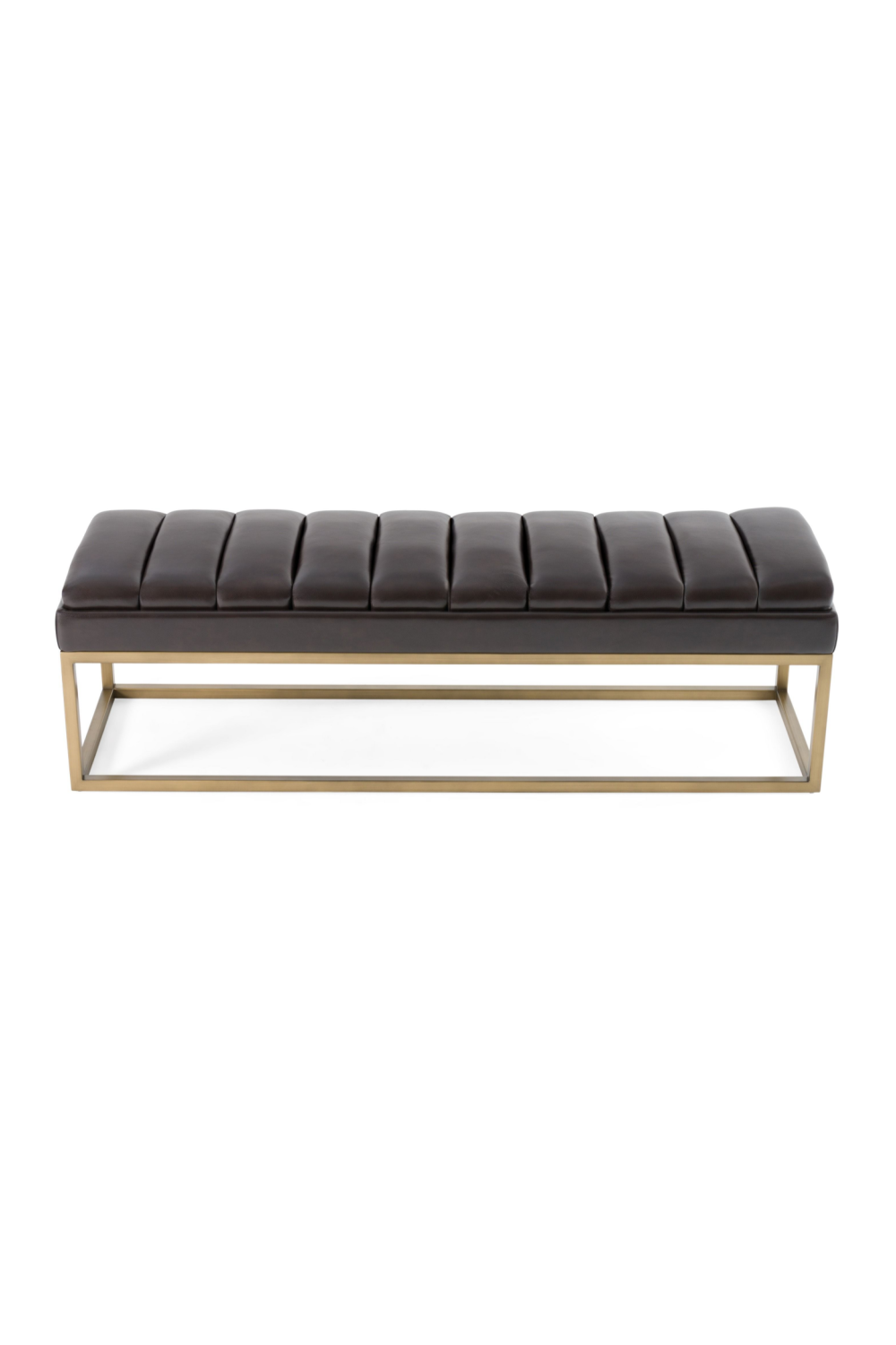   Brown Vegan Leather Dining Bench | Oroa.com