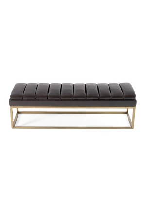   Brown Vegan Leather Dining Bench | Oroa.com