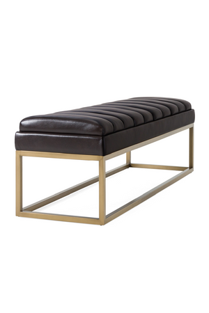   Brown Vegan Leather Dining Bench | Oroa.com