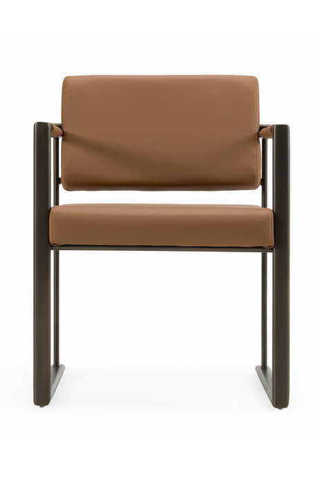   Brown Vegan Leather Dining Chair | Oroa.com