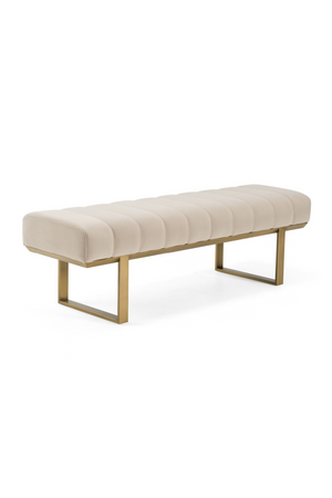   Beige Channeled Dining Bench | Oroa.com
