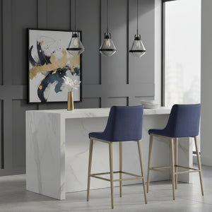  Blue Velvet Bar Stools (2) | Oroa.com