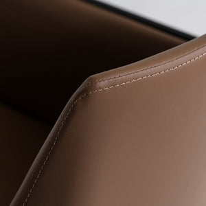   Brown Vegan Leather Dining Chair | Oroa.com