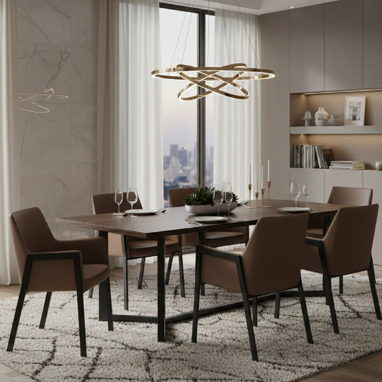   Brown Vegan Leather Dining Chair | Oroa.com