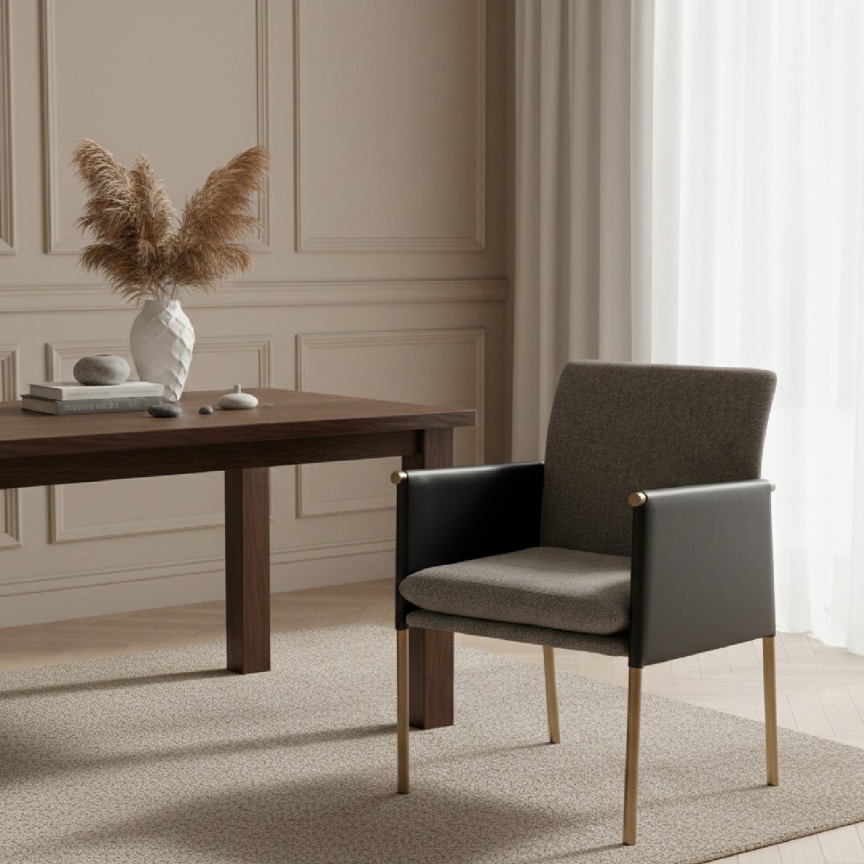   Gray Vegan Leather Dining Chair | Oroa.com