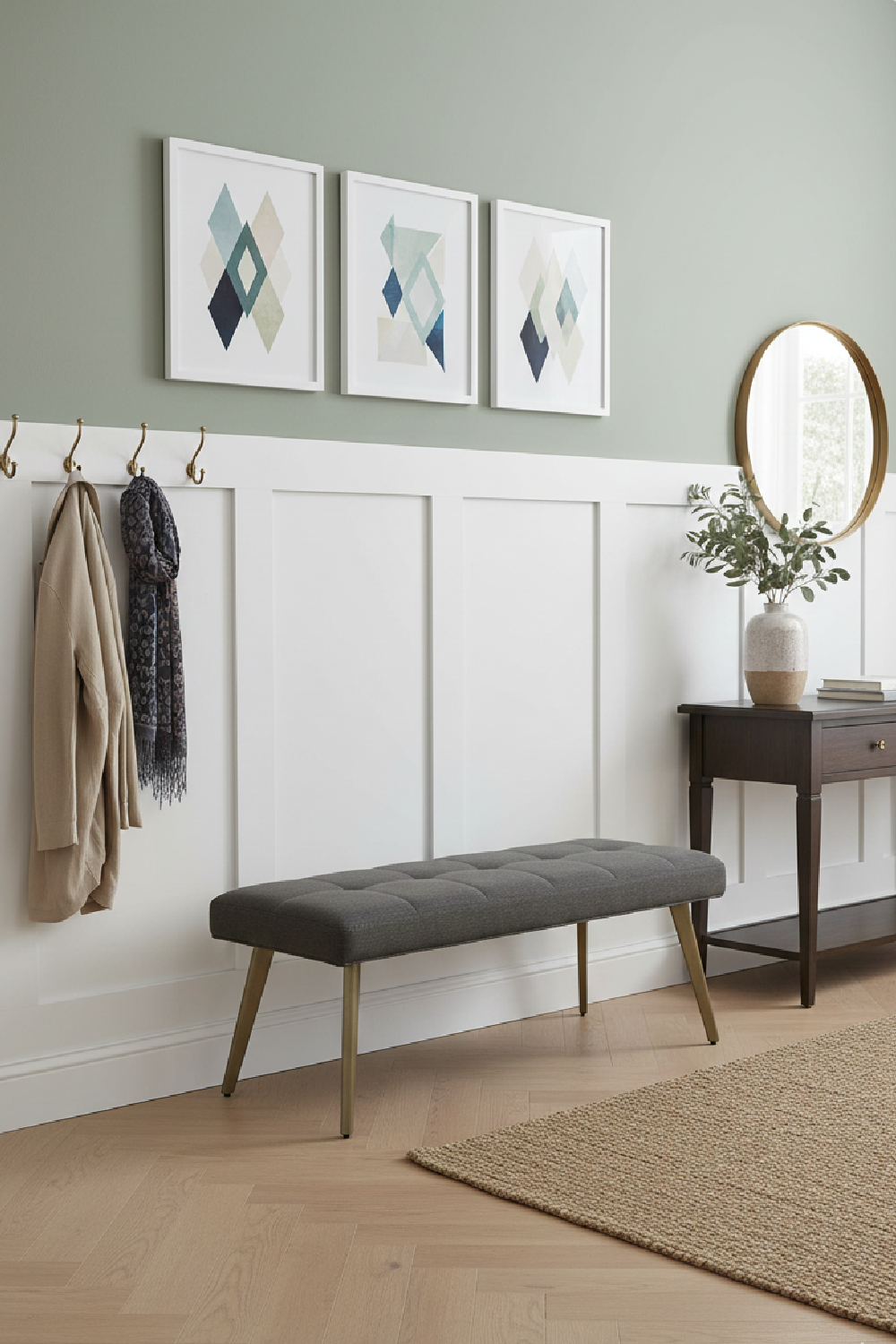   Gray Woven Fabric Bench | Oroa.com