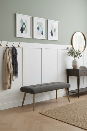   Gray Woven Fabric Bench | Oroa.com