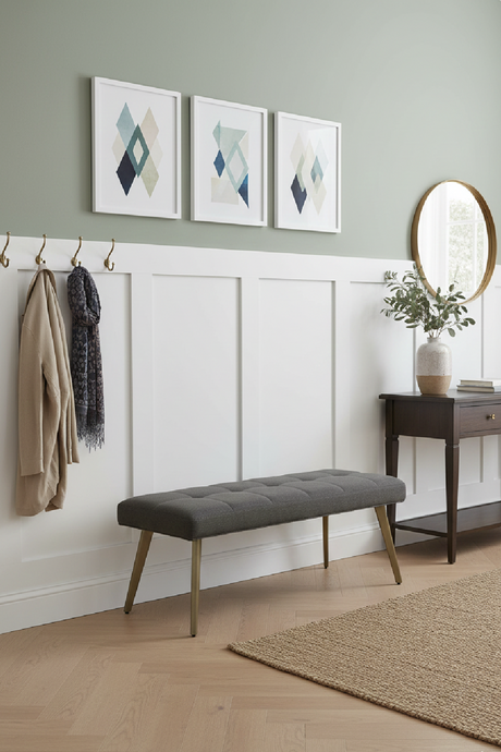  Gray Woven Fabric Bench | Oroa.com