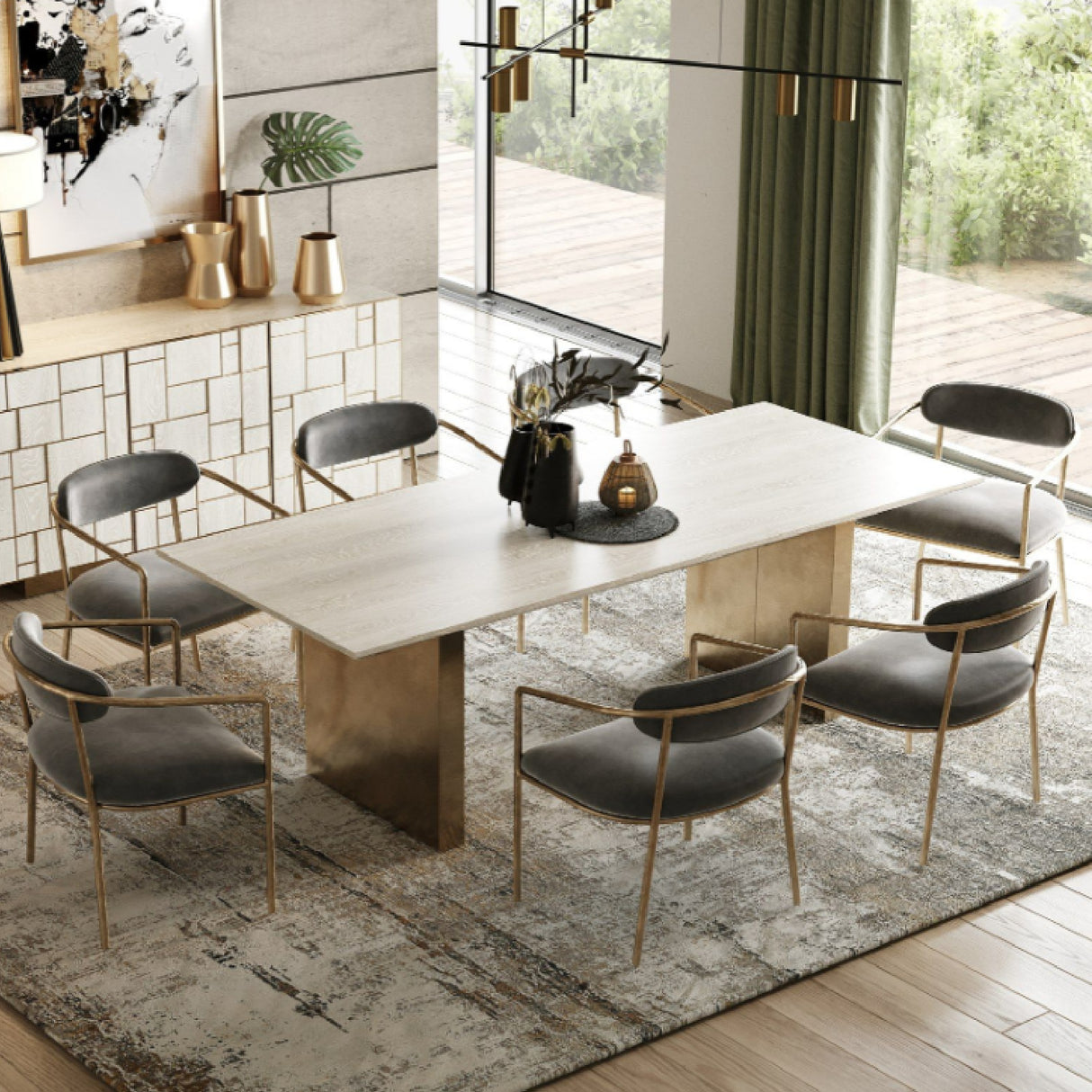   Cream Ash Veneer Dining Table | Oroa.com