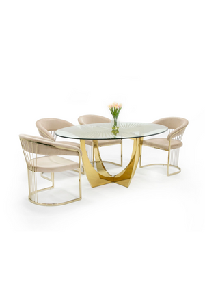   Gold Leaf Oval Dining Table | Oroa.com