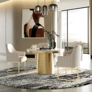   White Marble Round Dining Table | Oroa.com
