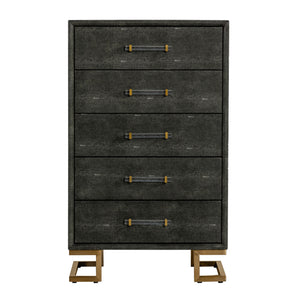   Gray Shagreen 5-Drawer Chest | Oroa.com