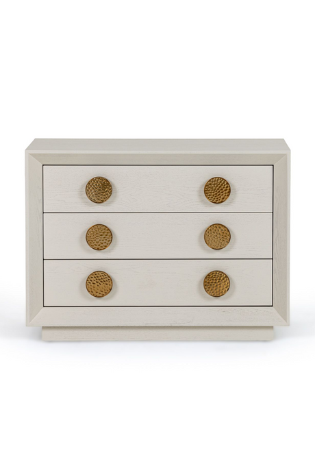   White Ash Wood 3-Drawer Nightstand | Oroa.com