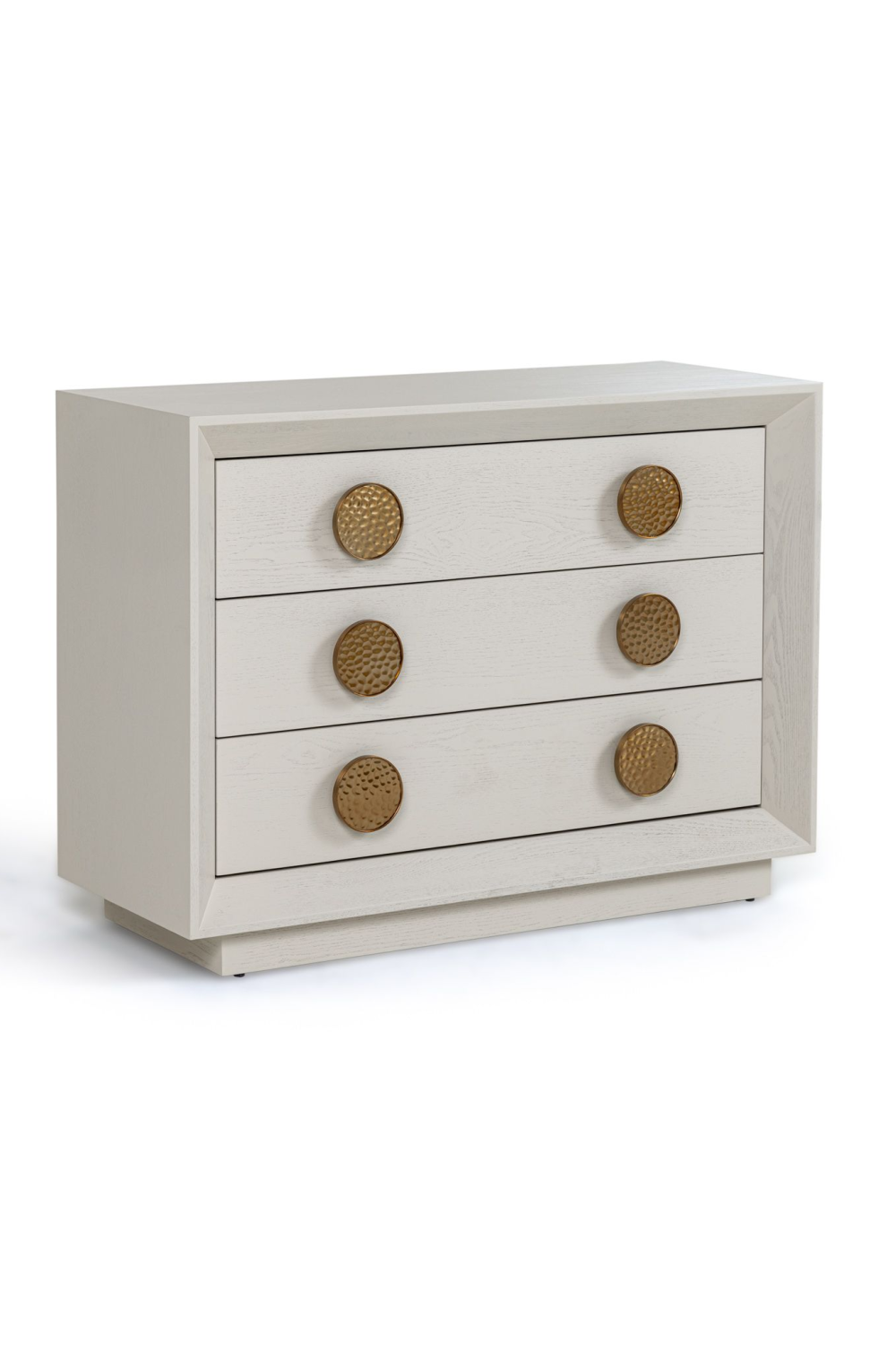   White Ash Wood 3-Drawer Nightstand | Oroa.com