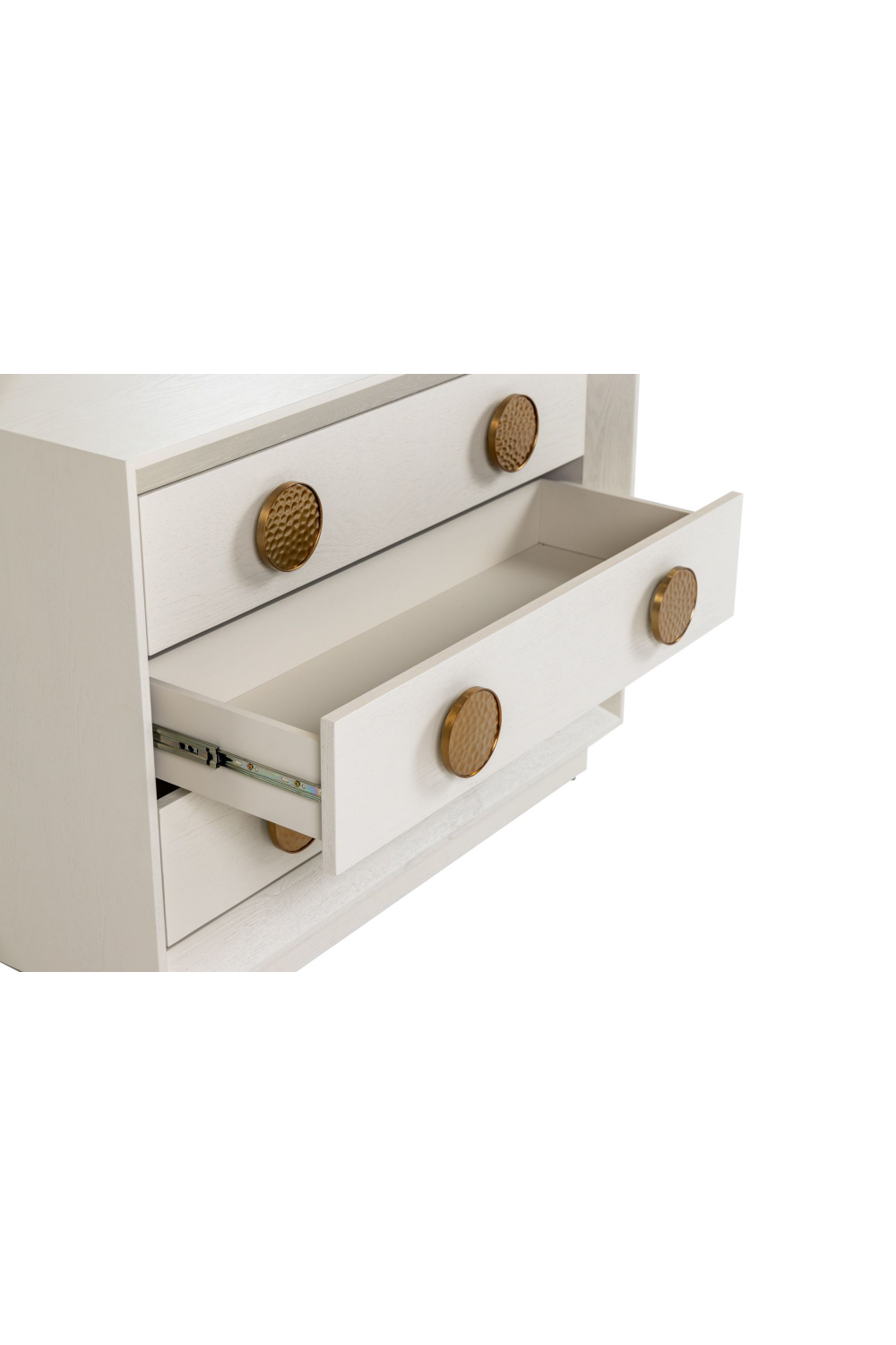  White Ash Wood 3-Drawer Nightstand | Oroa.com