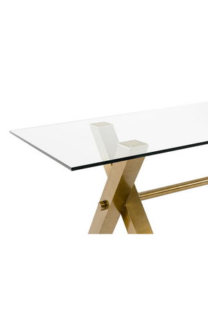   Gold-Framed Glass Dining Table | Oroa.com