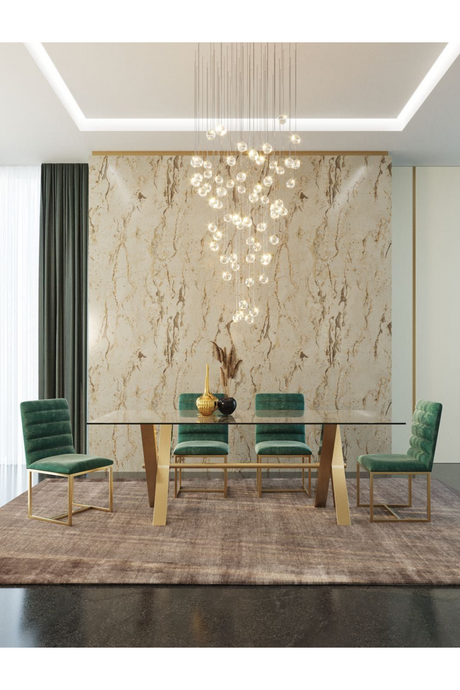   Gold-Framed Glass Dining Table | Oroa.com