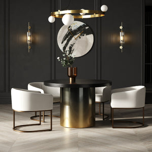   Black Ash Round Dining Table | Oroa.com