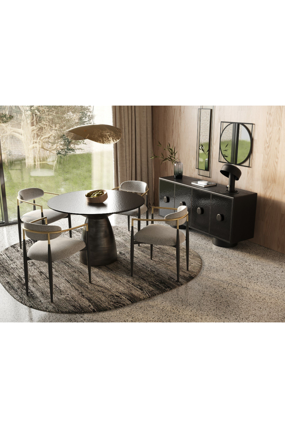   Black Wave Glass Dining Table | Oroa.com