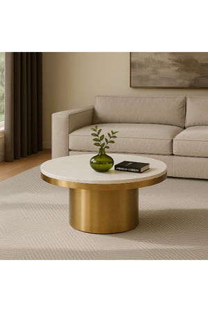   White and Gold Coffee Table | Oroa.com
