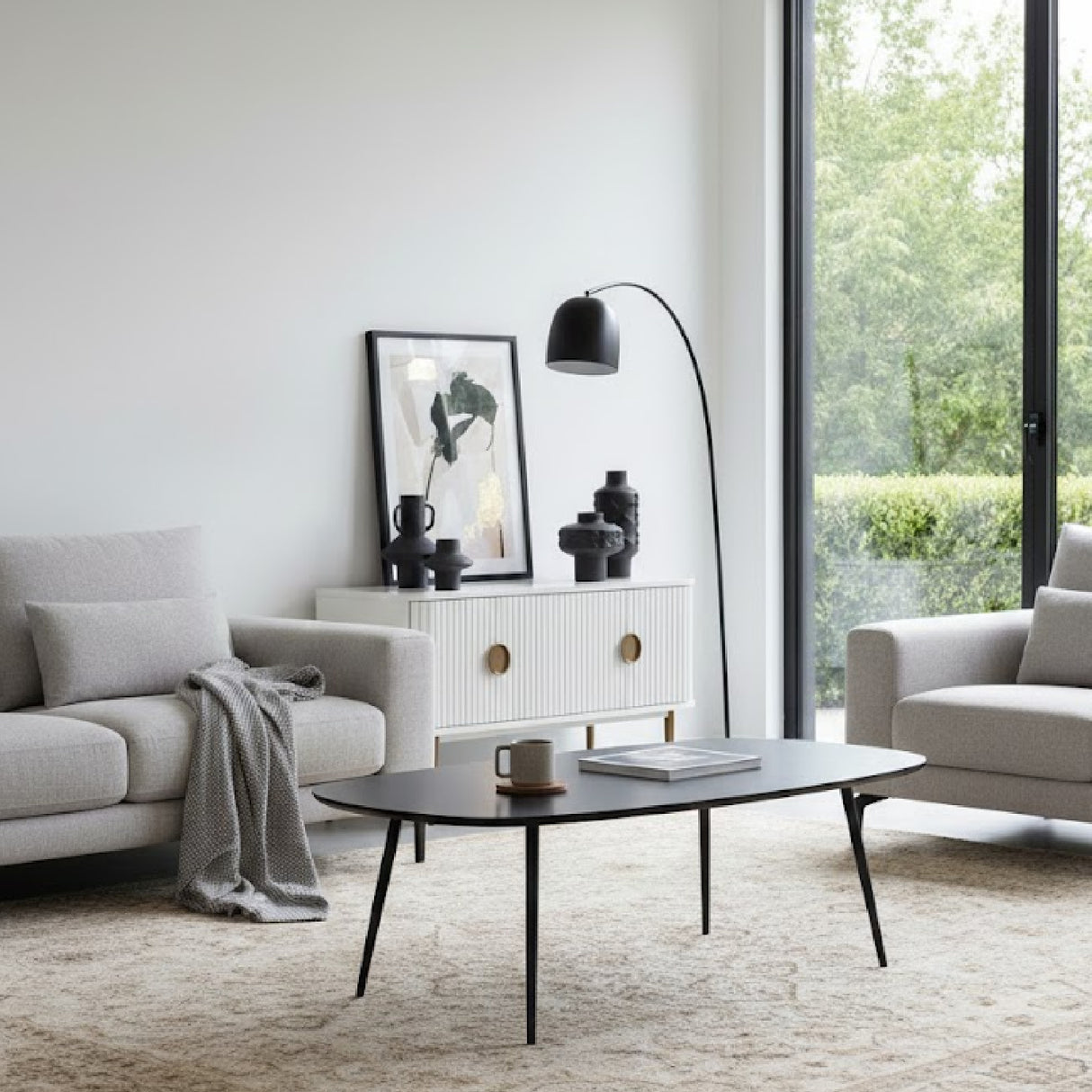   Black Marble Free-form Coffee Table | Oroa.com