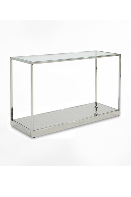   Clear Wave Glass Console Table | Oroa.com