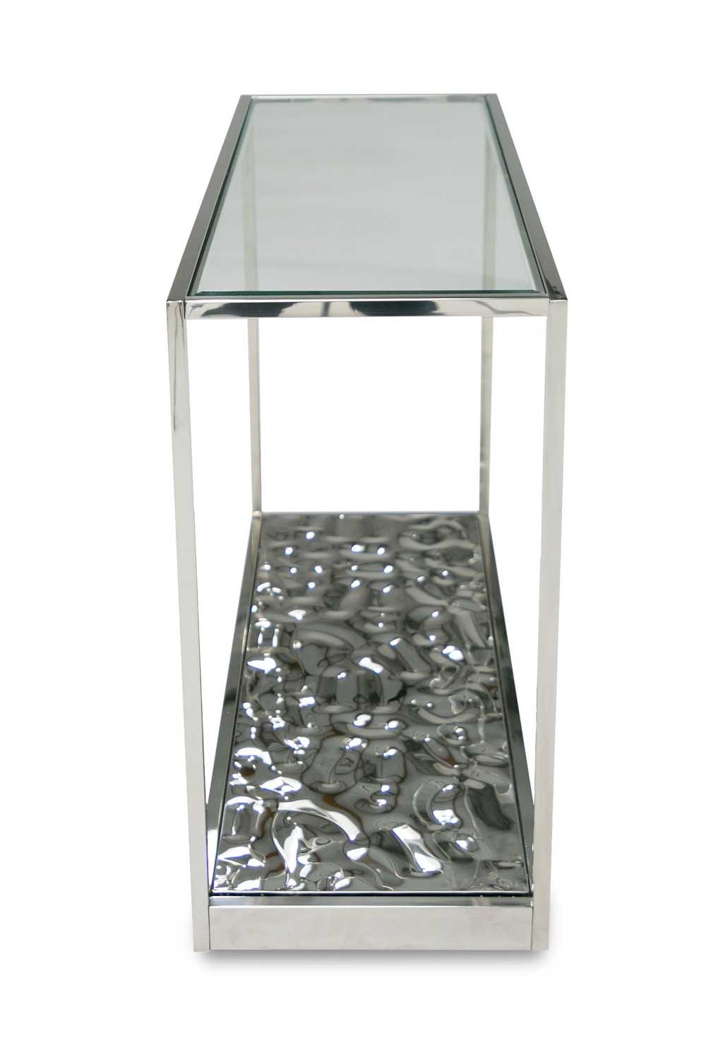   Clear Wave Glass Console Table | Oroa.com