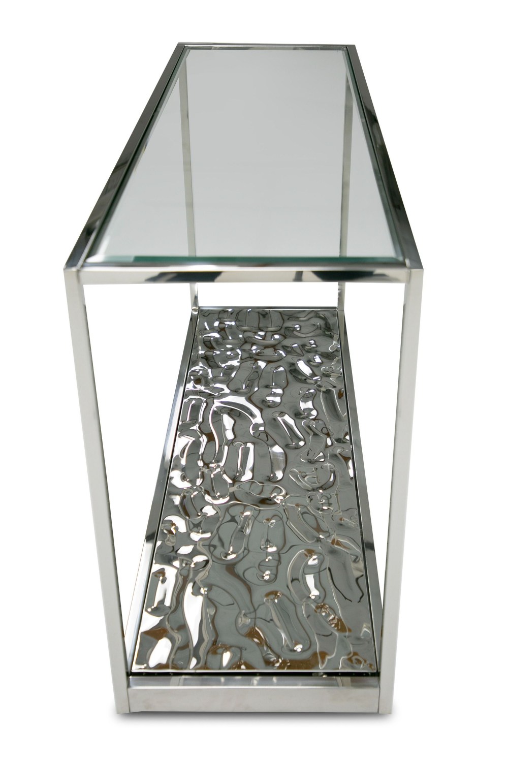   Clear Wave Glass Console Table | Oroa.com